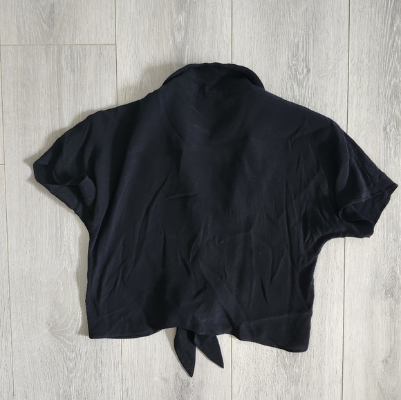 Black wilfred free button down tie front blouse - Picture 2 of 4